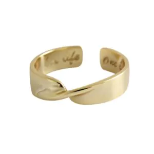 Twisted Cross 925 Sterling Silver Adjustable Ring