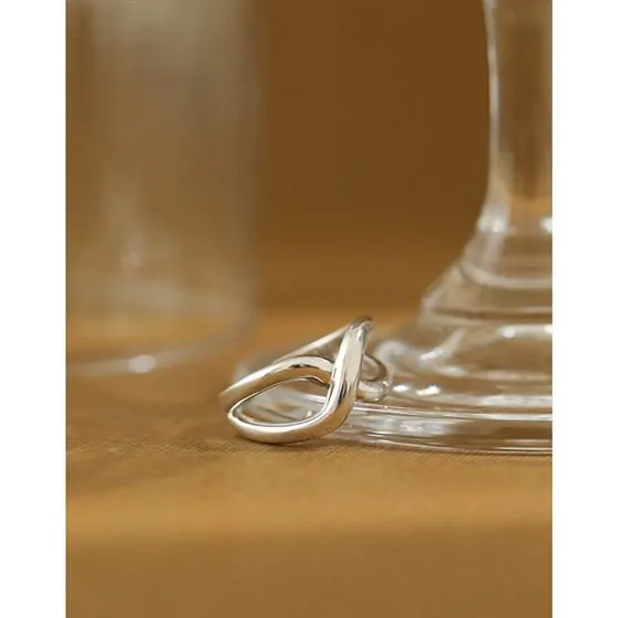 Geometric Hollow Cross 925 Sterling Silver Adjustable Ring - Image 2