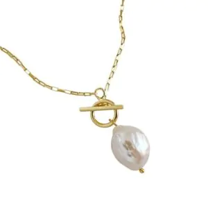 Irregular Natural Pearl 925 Sterling Silver Necklace