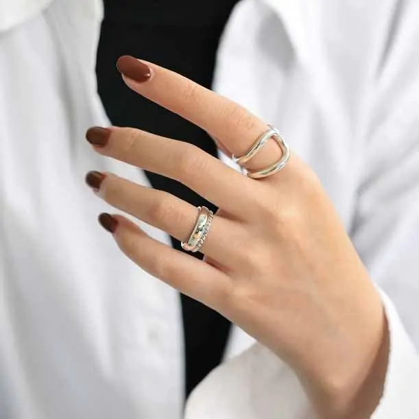 Twisted 925 Sterling Silver Wide Adjustable Ring - Image 4