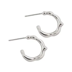 Irregular Circle 925 Sterling Silver Hoop Earrings