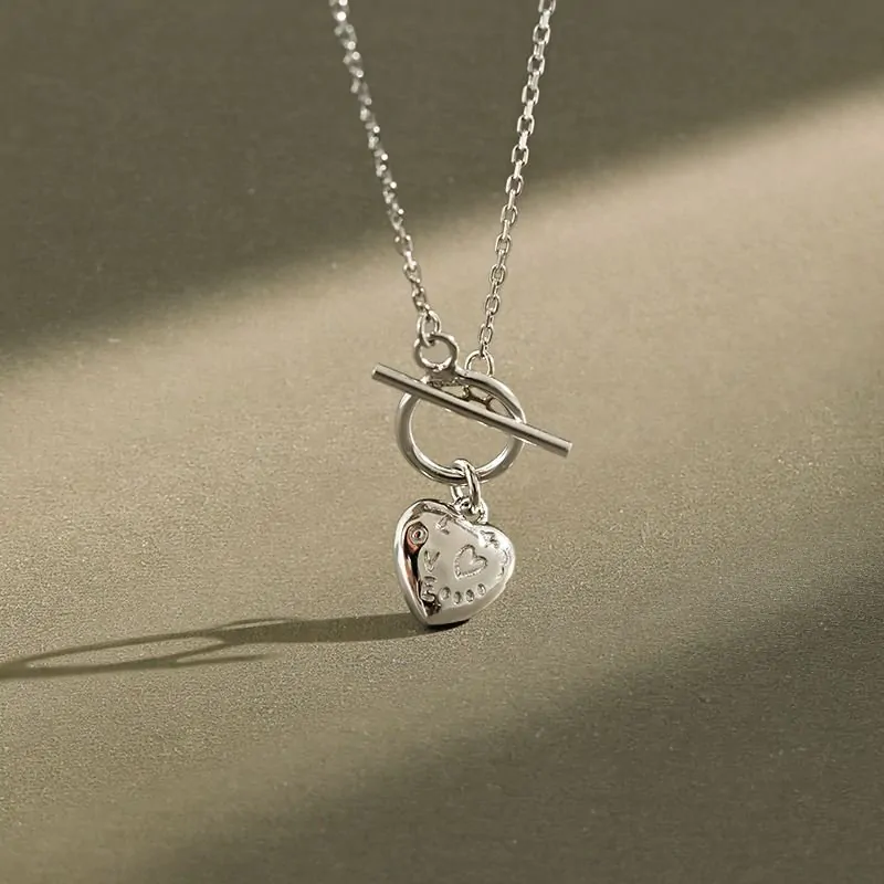 Lady Love Letters Heart 925 Sterling Silver Necklace - Image 3