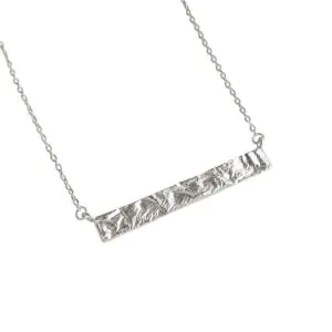 Geometric Rectangle Tag 925 Sterling Silver Necklace