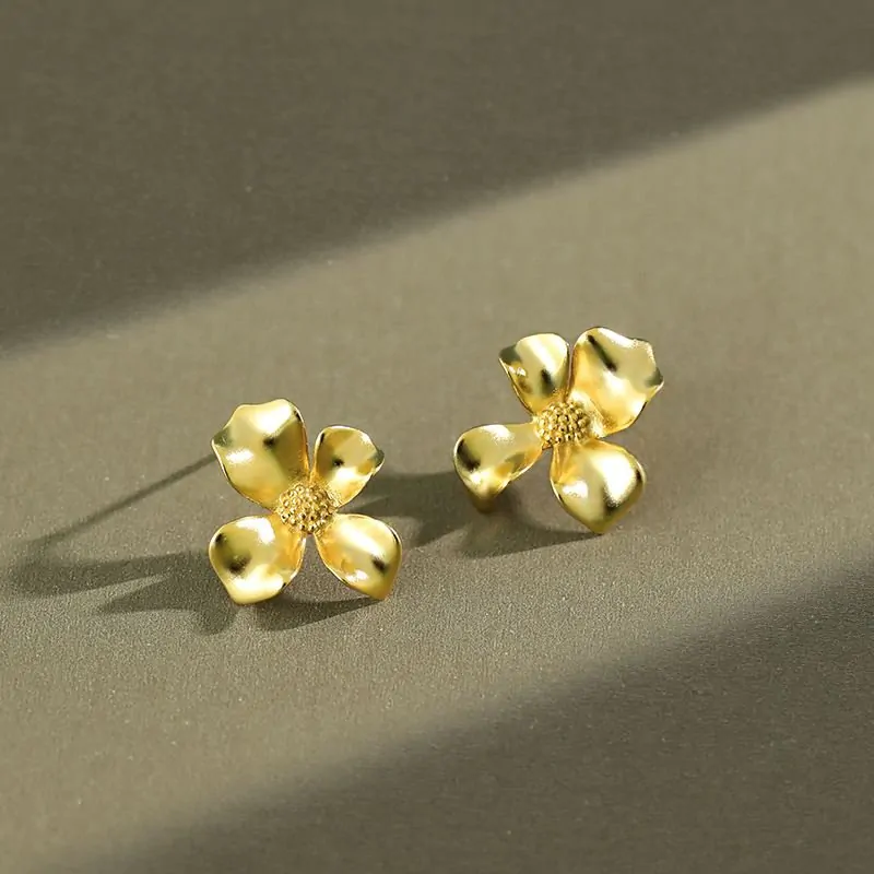 Girl Flower 925 Sterling Silver Stud Earrings - Image 4