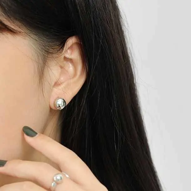 Beads 925 Sterling Silver Hoop Earrings - Image 2