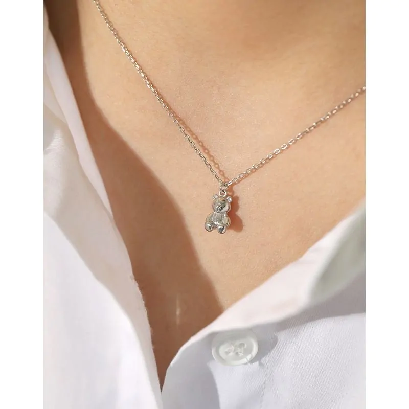 Mini Bear Animal 925 Sterling Silver Necklace - Image 2