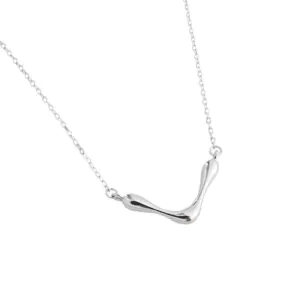 Letter V Shape 925 Sterling Silver Necklace