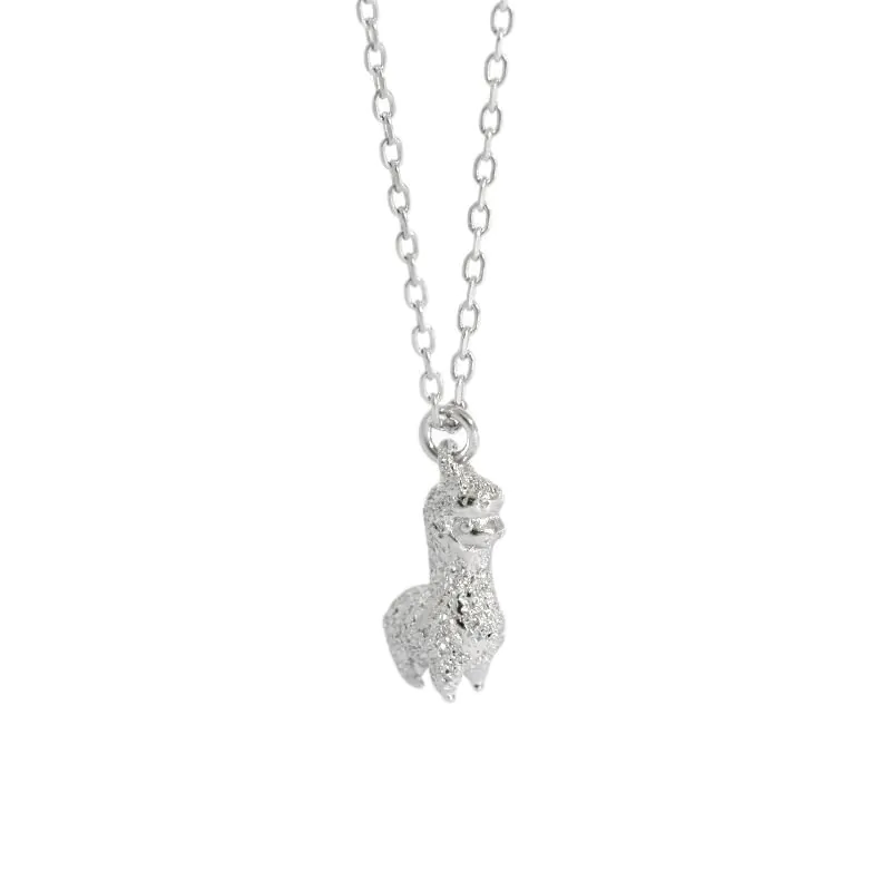 Mini Alpaca Animal 925 Sterling Silver Necklace