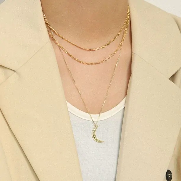 Crescent Moon 925 Sterling Silver Necklace - Image 3