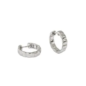 Wheel Circle 925 Sterling Silver Huggie Hoop Earrings
