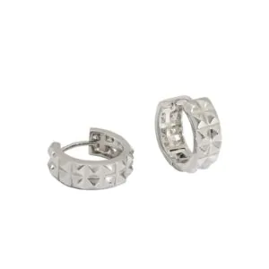 Gear 925 Sterling Silver Huggie Hoop Earrings