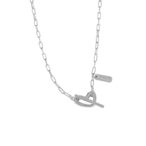 Irregular Hollow Heart LOVE Letter 925 Sterling Silver Necklace