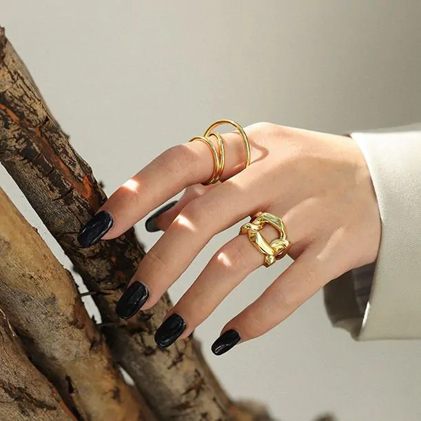 Triple Layer Cross 925 Sterling Silver Adjustable Ring - Image 3