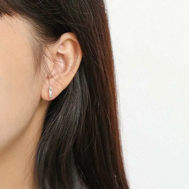 Irregular Tree Branch 925 Sterling Silver Stud Earrings - Image 2