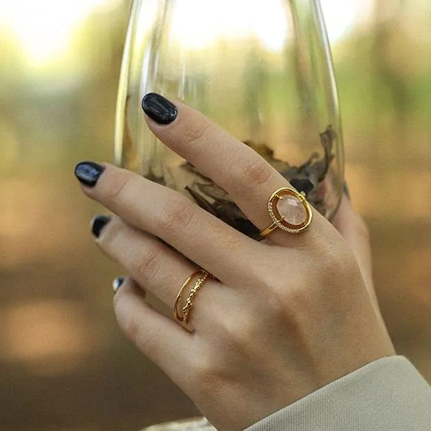 Double Layer 925 Sterling Silver Adjustable Ring - Image 4