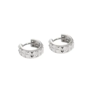 Gear Circle 925 Sterling Silver Huggie Hoop Earrings