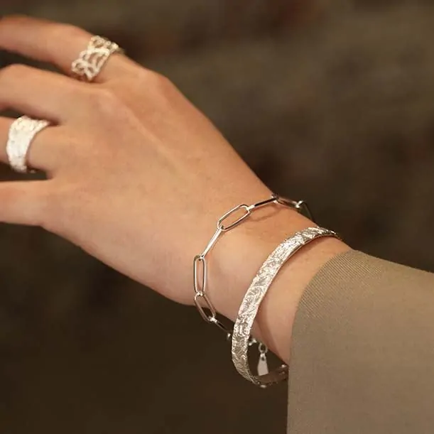 Hollow Chain 925 Sterling Silver Bracelet - Image 4