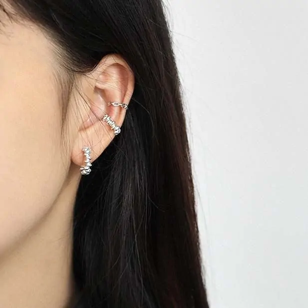 Beads 925 Sterling Silver Non-Pierced Earrings - Image 3