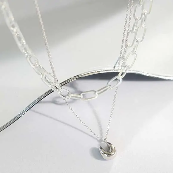 U Shape 925 Sterling Silver Necklace - Image 4