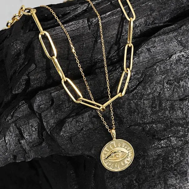 Eye Round Tag 925 Sterling Silver Necklace - Image 3