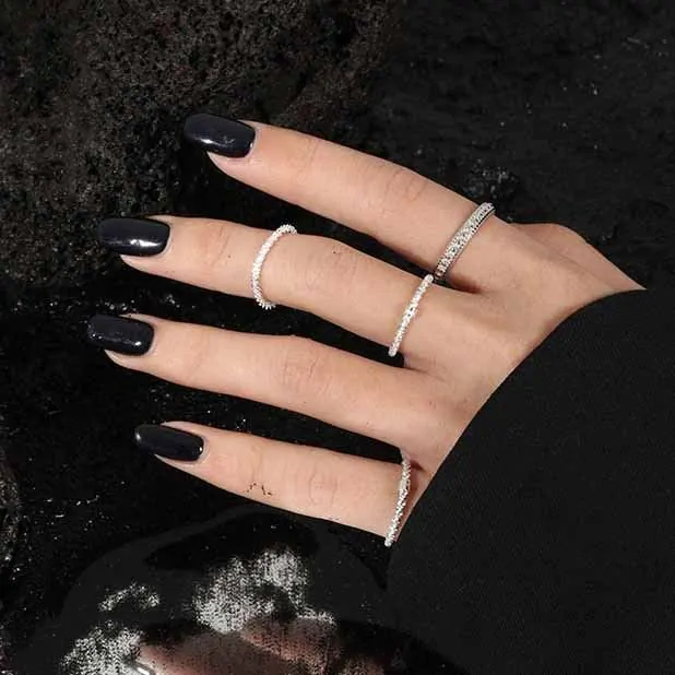 Bead Wave Twisted 925 Sterling Silver Adjustable Ring - Image 4