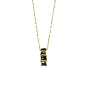 Black Serpentine Snake 925 Sterling Silver Necklace