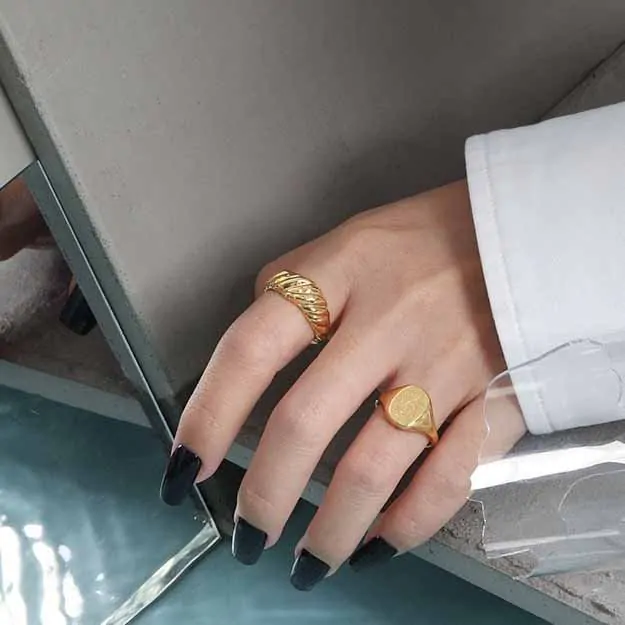 Classic Round Flowers Pattern 925 Sterling Silver Adjustable Ring - Image 3