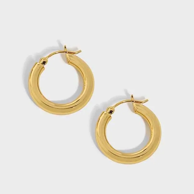 Minimalism Geometric Mini Circles 925 Sterling Silver Huggie Hoop Earrings - Image 5
