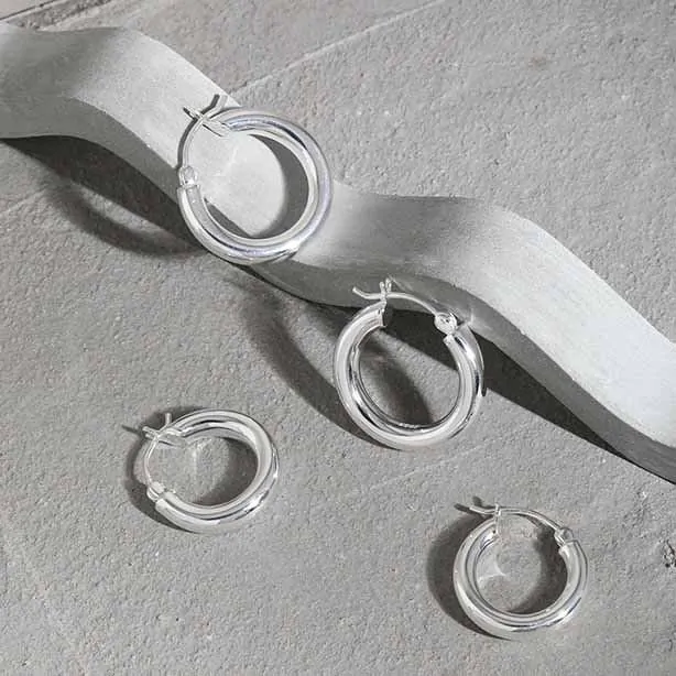 Minimalism Geometric Mini Circles 925 Sterling Silver Huggie Hoop Earrings - Image 2