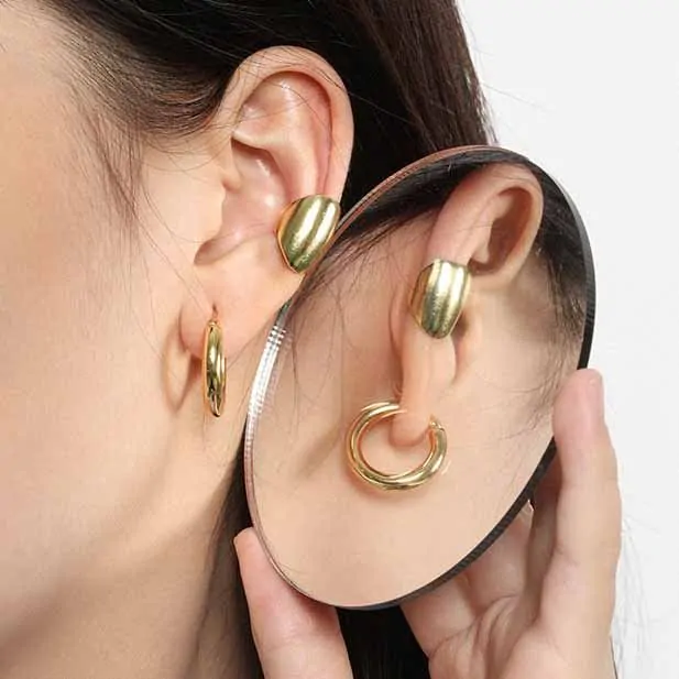 Minimalism Geometric Mini Circles 925 Sterling Silver Huggie Hoop Earrings - Image 4