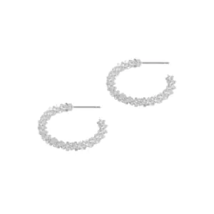 Shining Babysbreath 925 Sterling Silver Hoop Earrings