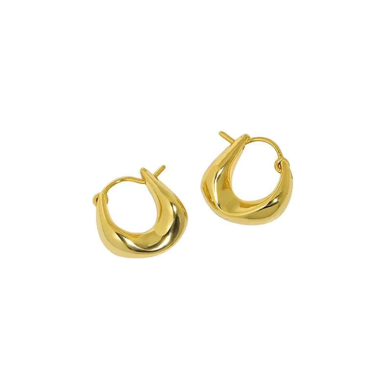 Geometric Agravity Circles 925 Sterling Silver Hoop Earrings