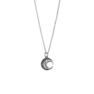Crescent Moon Stars 925 Sterling Silver Necklace
