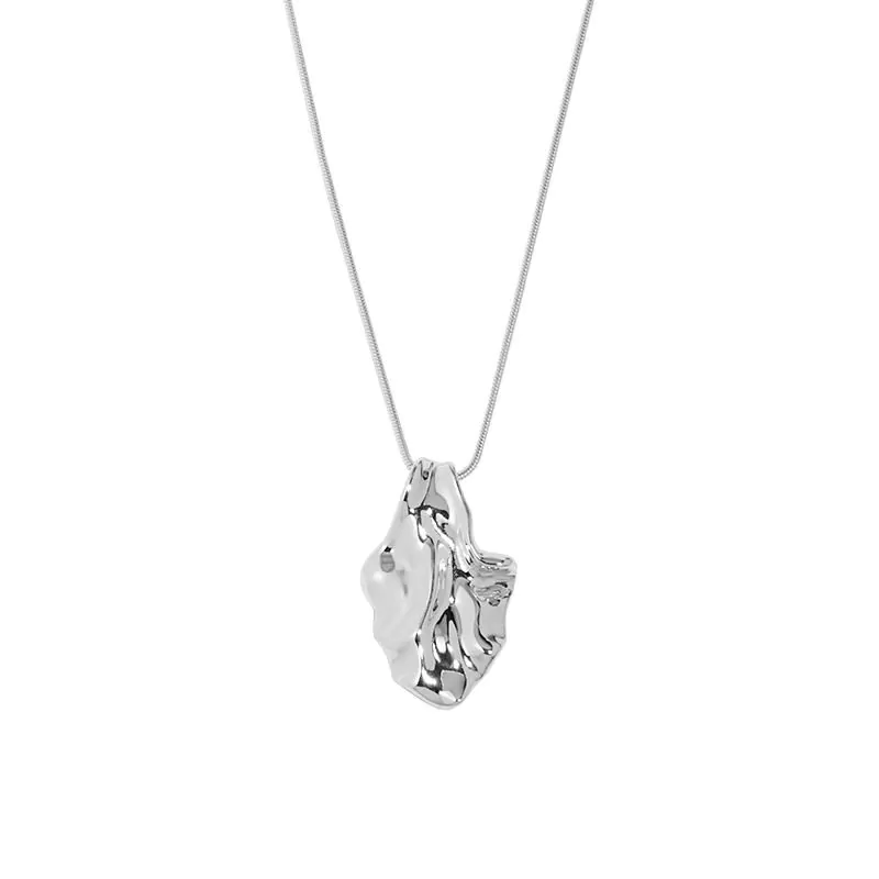 Irregular Leaf 925 Sterling Silver Necklace
