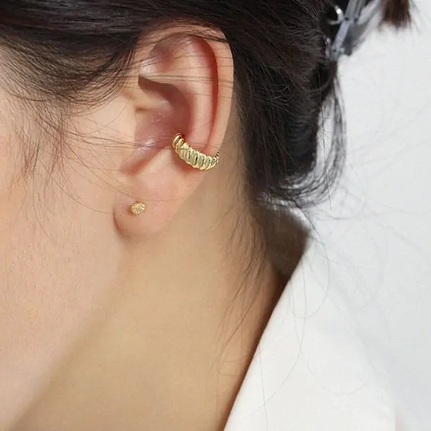 Mini Irregular Beads Arc 925 Sterling Silver Stud Earrings - Image 3