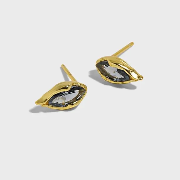 Blue Waterdrop CZ 925 Sterling Silver Stud Earrings - Image 5