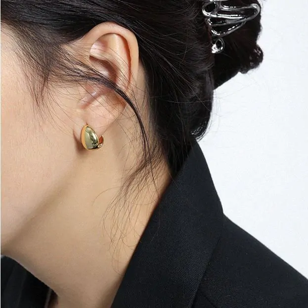 Lady Waterdrop Falling 925 Sterling Silver Hoop Earrings - Image 4