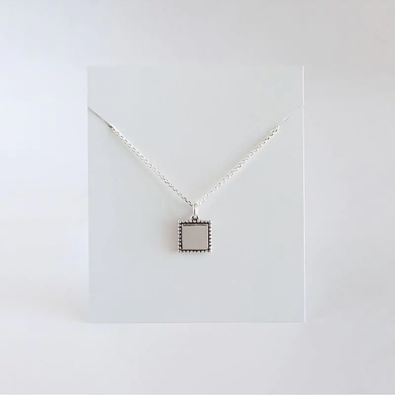 Minimalism Vintage Round Heart Square Cross 925 Sterling Silver Necklace - Image 12