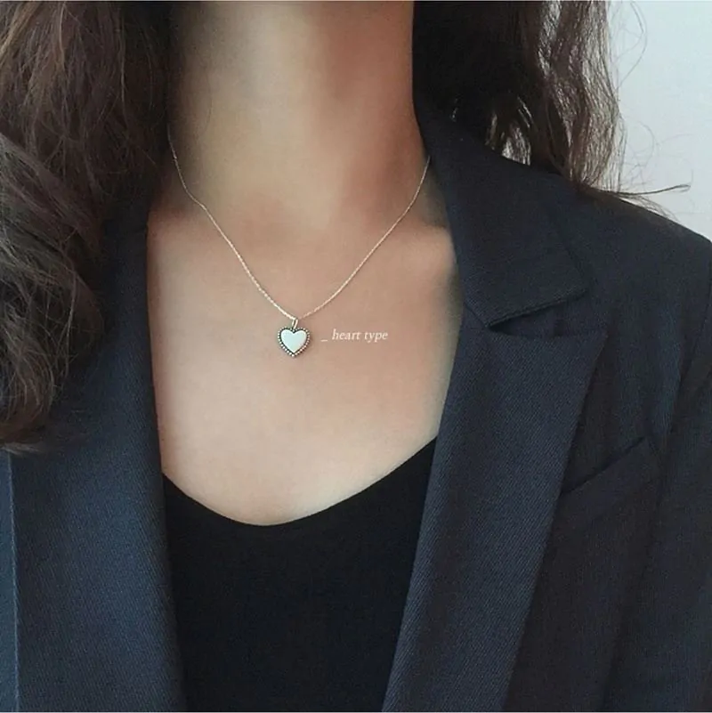 Minimalism Vintage Round Heart Square Cross 925 Sterling Silver Necklace - Image 5