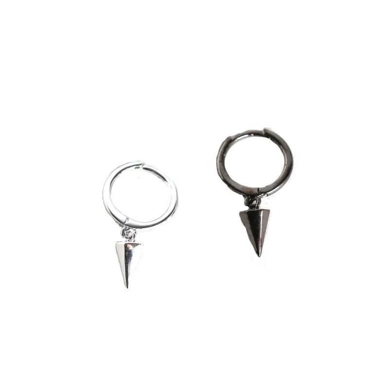 Minimalism Conic Geometric 925 Sterling Silver Hoop Earrings