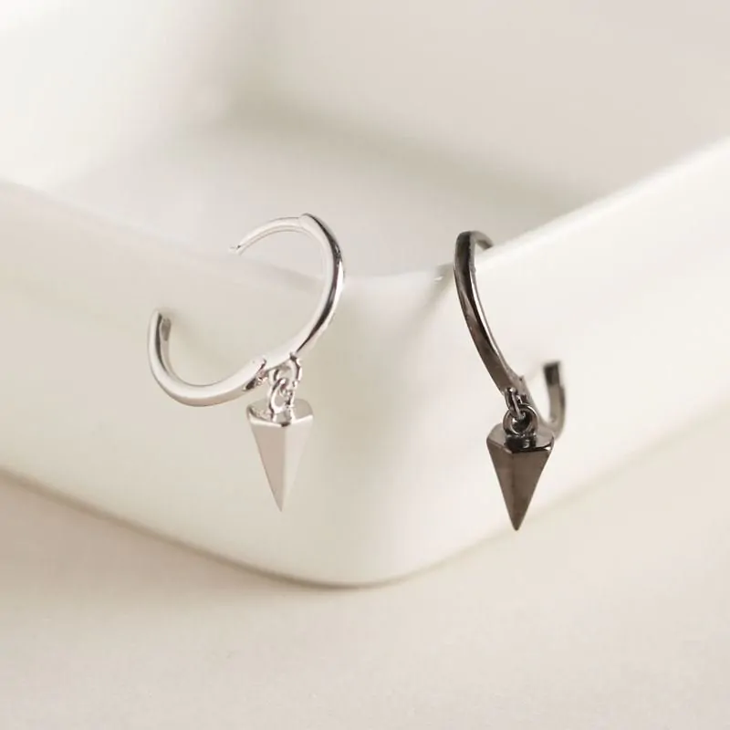 Minimalism Conic Geometric 925 Sterling Silver Hoop Earrings - Image 4
