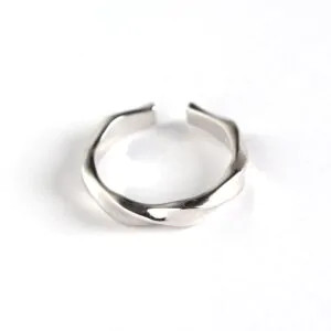 Twisted 925 Sterling Silver Adjustable Ring