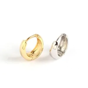 Round Circle 925 Sterling Silver Huggie Hoop Earrings