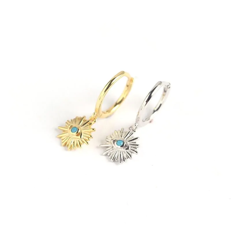 Eyes 925 Sterling Silver Hoop Earrings