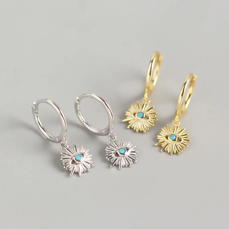 Eyes 925 Sterling Silver Hoop Earrings - Image 3