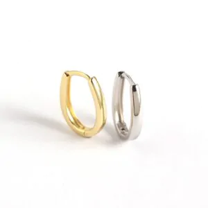 Minimalism U Shape Geometric 925 Sterling Silver Hoop Earrings