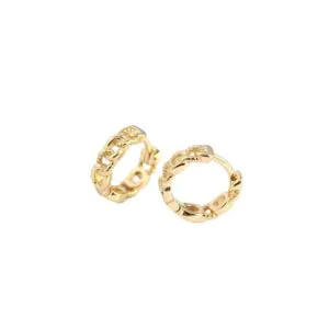 Hollow Chain 925 Sterling Silver Huggie Hoop Earrings