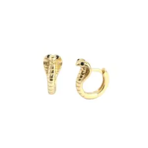 Animal Cobra Snake 925 Sterling Silver Hoop Earrings