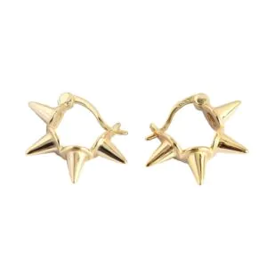 Punk Rivet 925 Sterling Silver Hoop Earrings