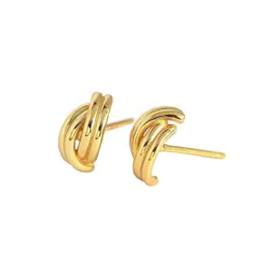 C Shape Cross 925 Sterling Silver Hoop Earrings